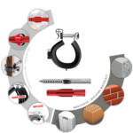 Zacisk rurowy M8 ocynkowany z kołkiem + śruba Clamp-Set - obrazek 2
